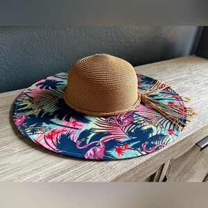 Lucky7 Tan and Multicolor Wide Brim Sun Hat